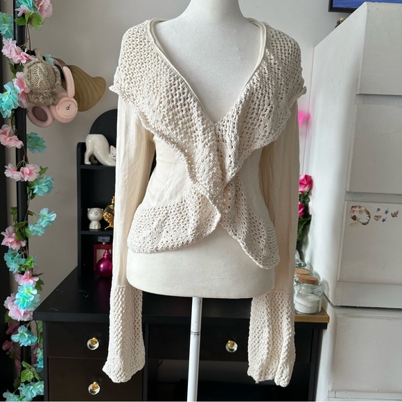 Y2k mesh flare sleeves top - Picture 3 of 9